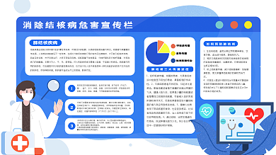 简约商务扁平风肺结核疾病宣传展板