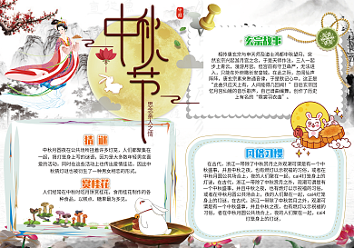 中秋节小报手抄报模板