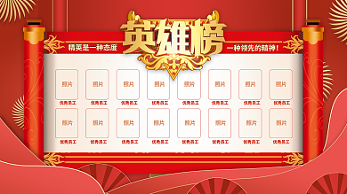 企业优秀员工荣誉榜展板