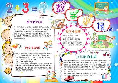数学小报趣味数学手抄报知识电子小报