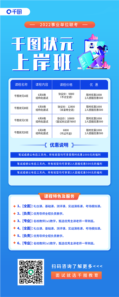 公考面试状元培训班长图海报展架展板