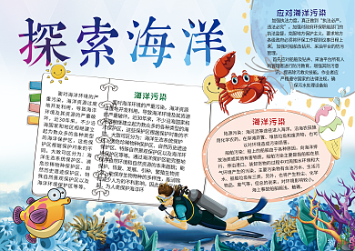 海底世界小报探索海洋科普手抄报电子小报