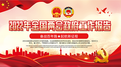2022年全国两会政府工作报告宣传展板