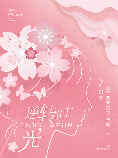 樱花季美容整形海报