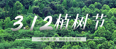 312植树节森林绿色背景公众号首图