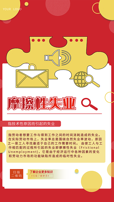 HR公司文化企业制度展板摩擦性失业