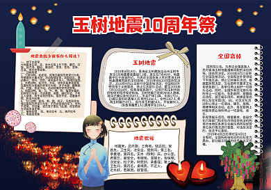 玉树地震12周年祭小报