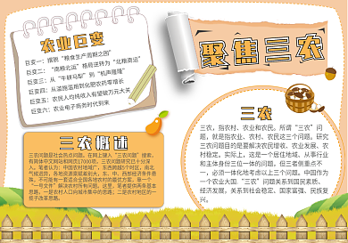 聚焦三农手抄报小报