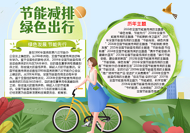 节能减排绿色出行word手抄报