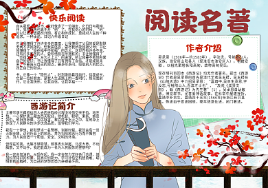 复古风阅读名著手抄报小报