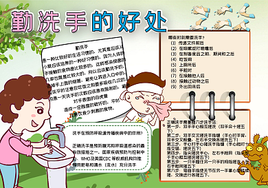 勤洗手的好处手抄报
