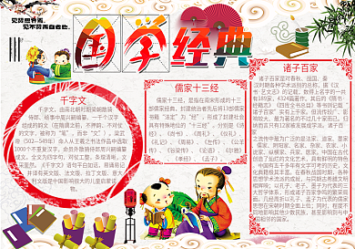 中国风古典国学经典文化手抄报模板