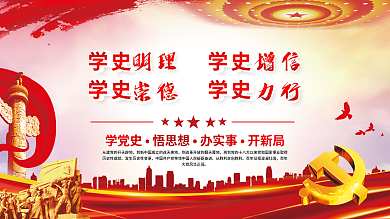 学史明理学史增信学史崇德学史力行党建展板