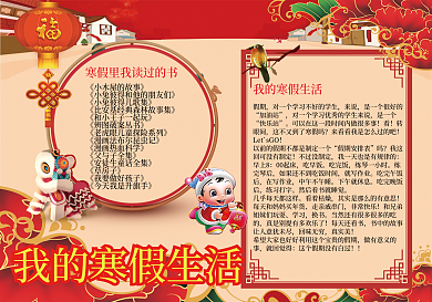 春节年俗知识小报手抄报模板