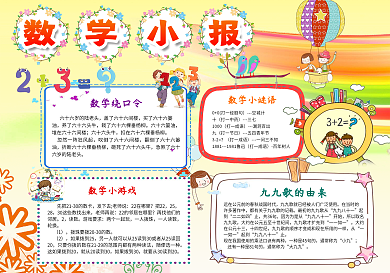 数学小报趣味数学手抄报电子模板
