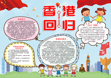 香港回归卡通小报