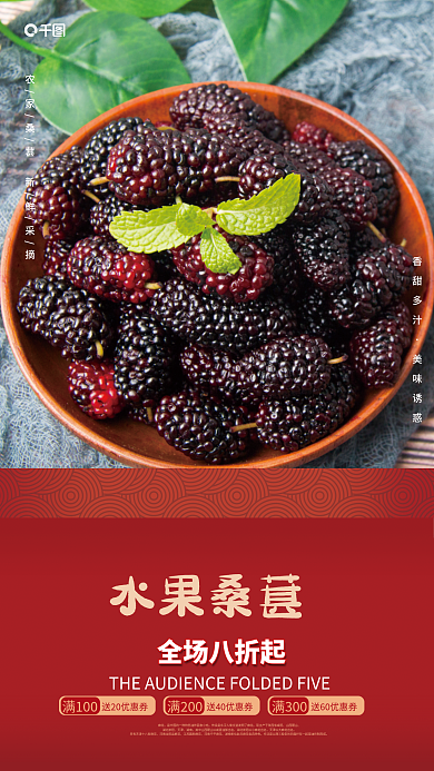 红色礼盒桑葚销售海报5