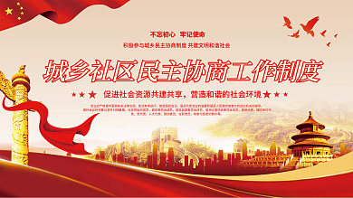 党建风城乡社区民主协商工作制度宣传展板