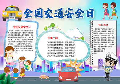 交通安全日卡通小报