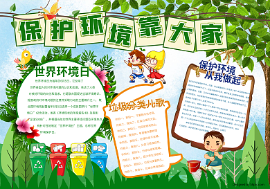 保护环境靠大家绿色小报