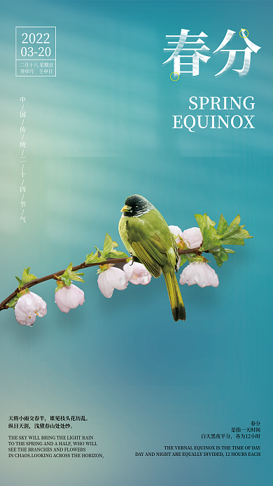 创意春分节气摄影图海报