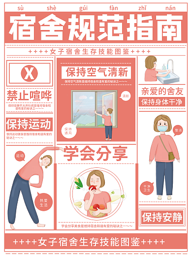 宿舍管理规范条例海报