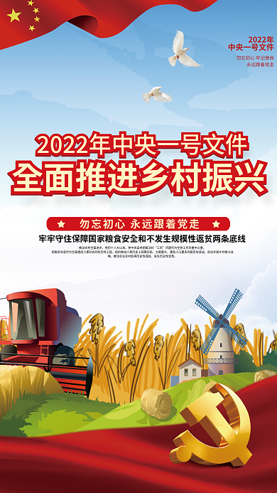 2022中央一号文件三农工作宣传海报