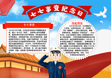 七七事变word小报卢沟桥事变手抄报