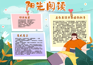 阳光阅读手抄报