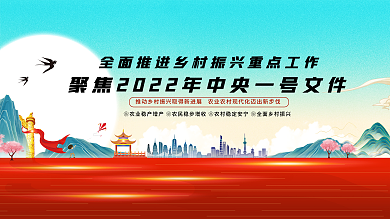 新中式党建展板乡村振兴一号文件内容展板