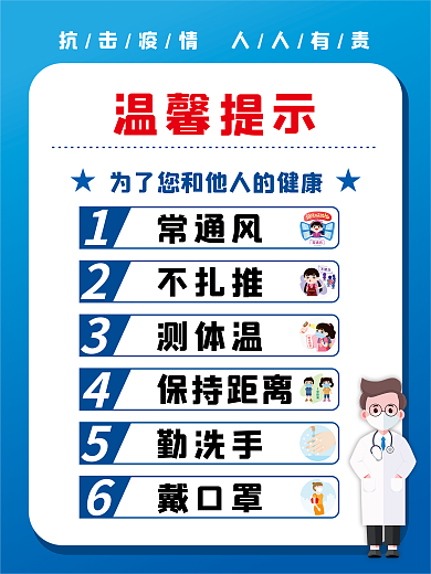 新冠肺炎病毒疫情防控指南展板防疫海报
