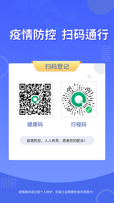 疫情健康码行程码防疫海报