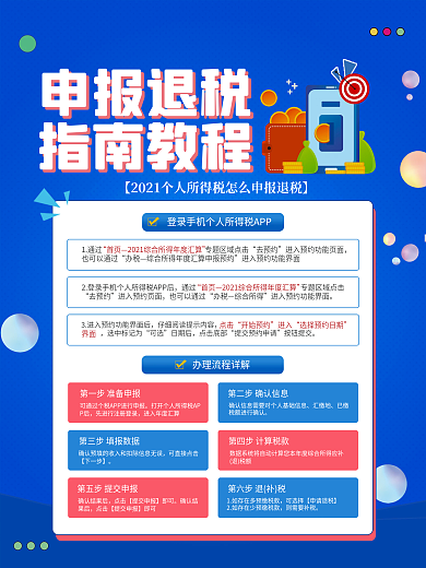 简约风个税申报指南海报