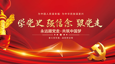 学党史中国梦不忘初心党建展板海报背景