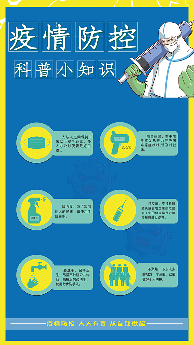 疫情海报新冠肺炎病毒防护防疫冠状知识海报