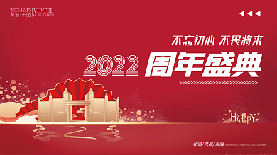 节日周年庆房产销售展板