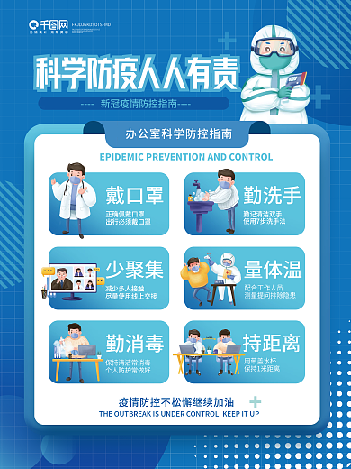 疫情防控指南宣传公益抗疫新冠科学防疫海报