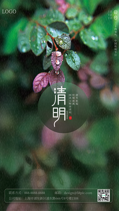摄影中国传统节气清明节日海报