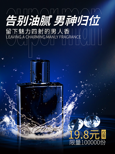 医美美容男士洗护宣传海报