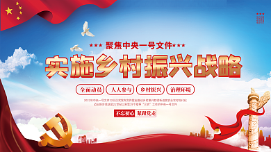 中央一号文件乡村振兴三农工作宣传展板