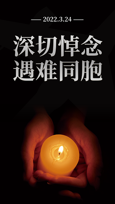 深切悼念遇难同胞祭奠哀思灾难缅怀黑白海报