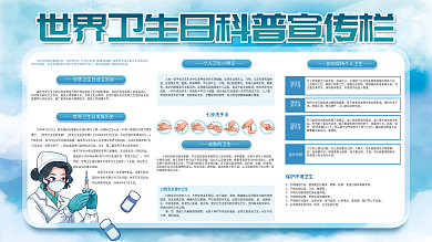 医生护士健康世界卫生日科普宣传栏