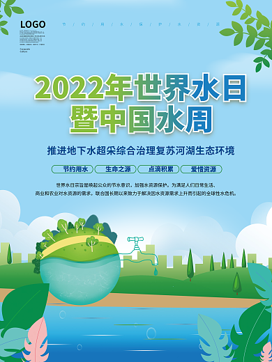 世界水日中国水周宣传海报