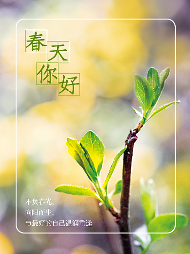 小清新风春天你好