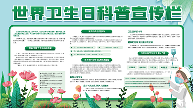 世界卫生日内容宣传展板护士健康