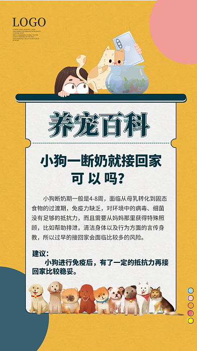 宠物店养宠百科知识科普宣传海报