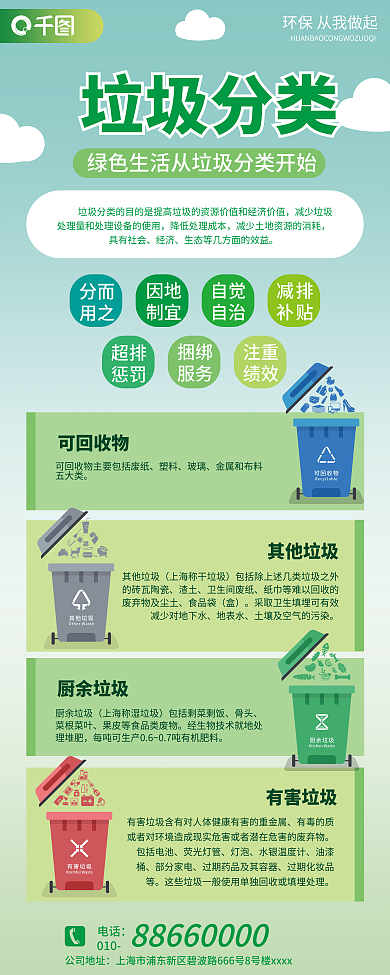 垃圾分类环保易拉宝展架