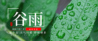 二十四节气谷雨节气公众号封面