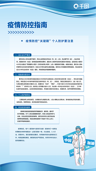 疫情防控指南展板