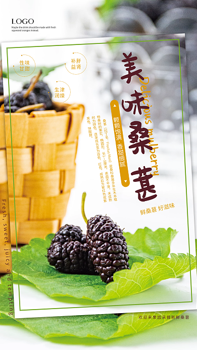 美味桑葚水果海报